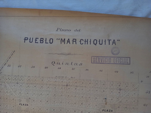 Antiguo Mapa Plano De Mar Chiquita 1