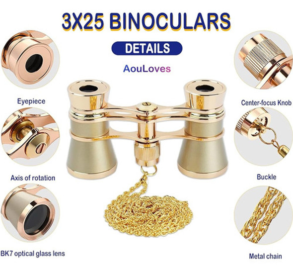 Aouloves Gafas De Ópera Binoculares 3 X 25 Compacto Y Ligero 1 Aouloves Gafas De Ópera Binoculares 3 X 25 Compacto Y Ligero 1