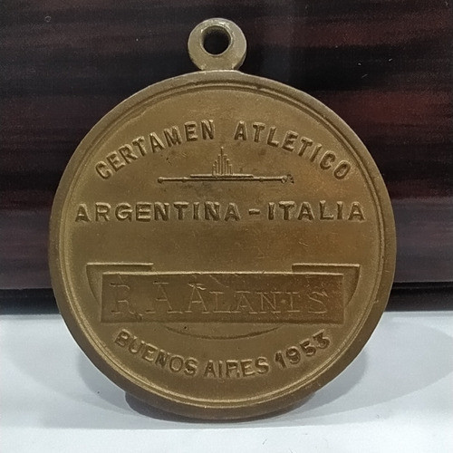 Antigua Medalla Certamen Atlético Argentina Italia 1953 1
