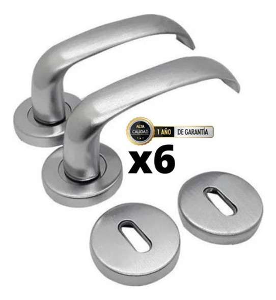 Picaporte Doble Balancin Aluminio Anodizado. Latina!! X6 0