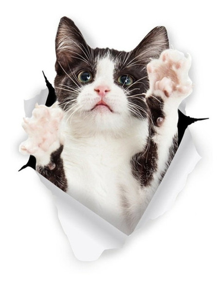 Vinilo Decorativo Pared [74qmgp4g] Gato 3d Animal 0