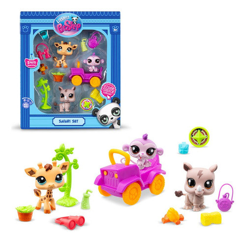 Pack X3 Nuevos Little Pet Shop Con Vehiculo Y Accs Tun 0