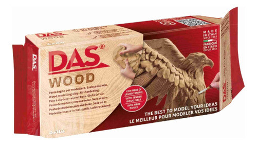 Massa Das Modelar Escultura Cerâmica Fria Wood 350g 1