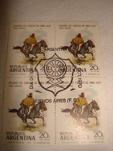 Estampilla Soldado Del Ejercito De Linea 1970 0
