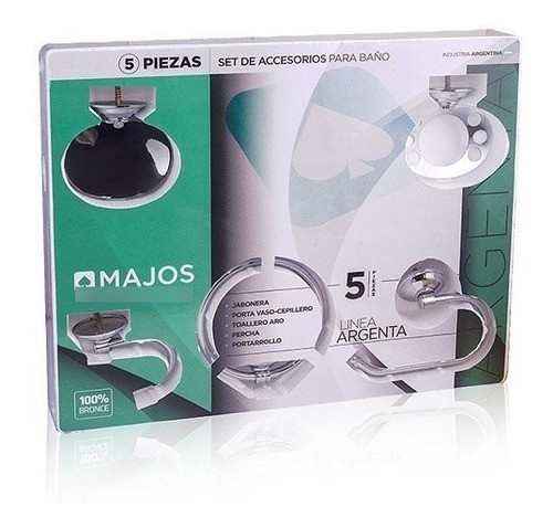 Kit Accesorios Baño 5 Piezas Argenta Majos 1