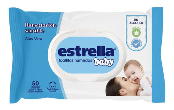 6 Estrella Toallas Húmedas Baby Humectacion Sensible 50 Unid 1