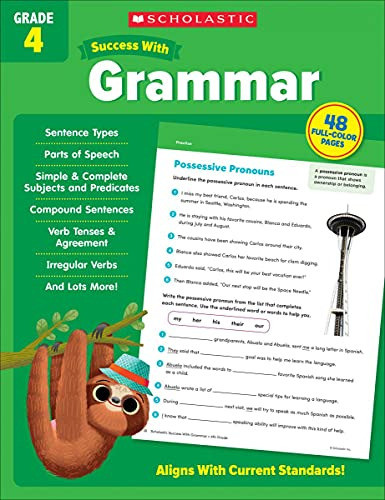 Book : Scholastic Success With Grammar Grade 4 Workbook -.. 0
