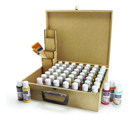 Eq Arte Maletín + 52 Acrilicos 50cc Paleta Completa Combo ! 0