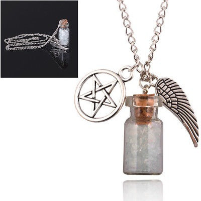 Protección Natural Ala De Angel Collar Colgante Pentagram Sa 0