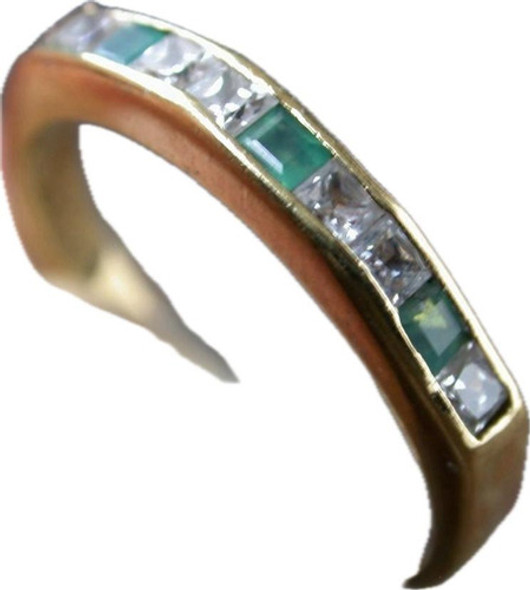 Luli Oport! Anillo Oro 18k Esmeraldas Legitimas 1/2 Sin Fin 0