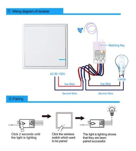 Inalámbrico De Encendido Y Apagado 1 Manera 220v Lámpara Man 1