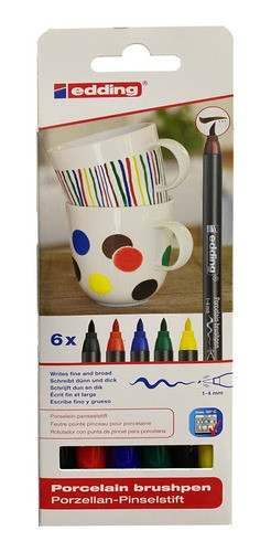 Marcadores Edding Para Porcelana X 6 Colores Primarios 0
