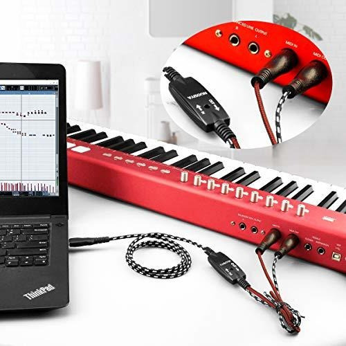 Cable Midi Cable De Interfaz Midi A Usb De 6.5 Pies, Cable D 1