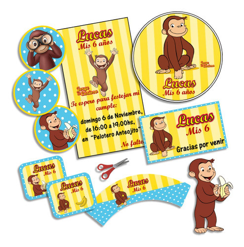 Kit Imprimible Jorge El Curioso Personalizado Cumple Candy 0