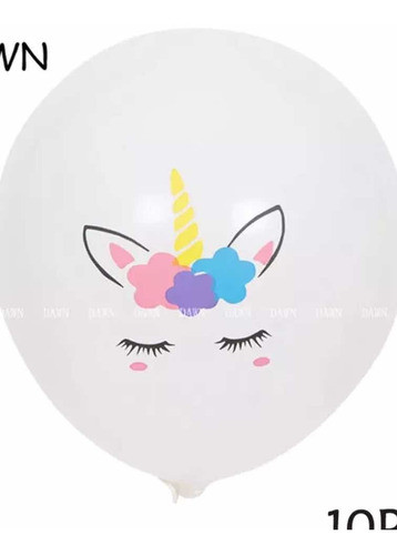 Set 10 Globos Transparente Con Confeti Perlado Unicornio 0