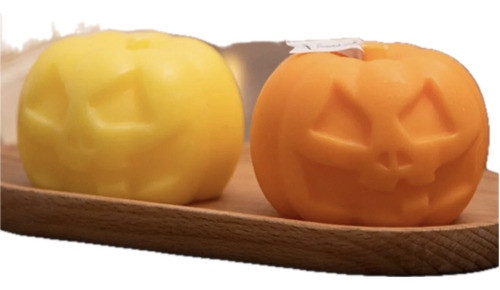 Molde Calabaza Halloween Vela Cera Resina Yeso Cemento 0