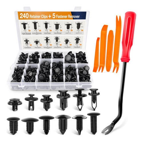 Kit De 240 Piezas, Broches Y Clips Para Coche, Tamaños Popul 0