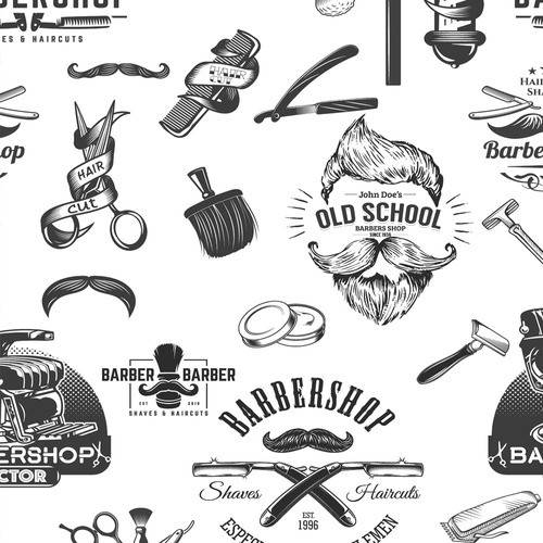Papel Adesivo Vintage Barbearia Cabeleireiro 3,0mts + Brinde 1