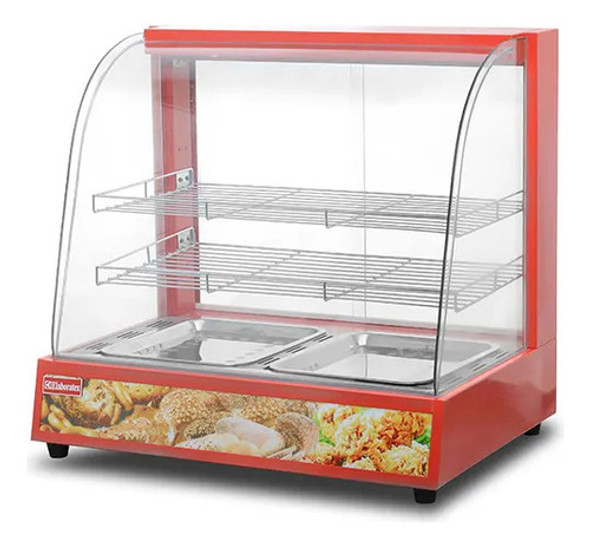 Vitrina Sobre Mostrador Calor Comercial Vidrio Curvo 0