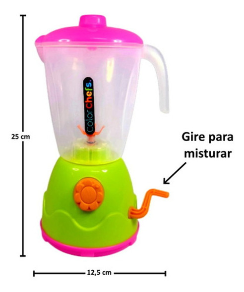 Liquidificador De Brinquedo Com Mecanismo + Jarra E Copos 1