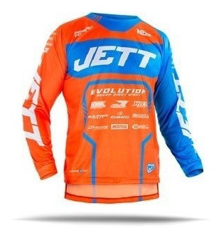 Remera Cross Jett Evolution Naranja Azul 0