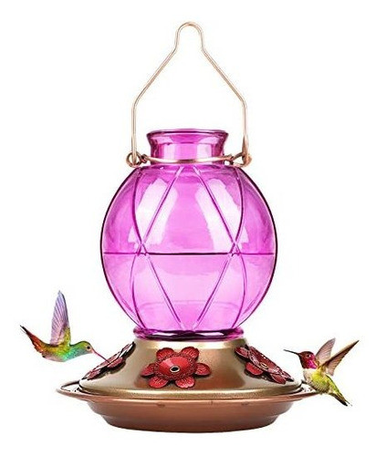 Bebedero Colibri  Esfera Con Colgador Vidrio Lavanda 0