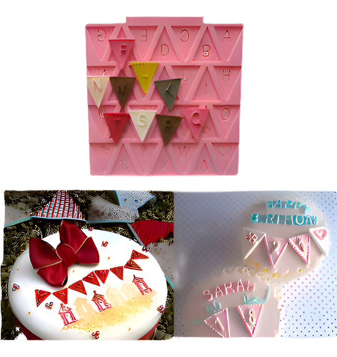 Letra Bandera Del Empavesado Del Silicón Fondant Molde Decor 0