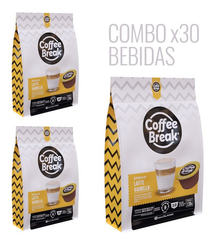 Combo X3 Packs Latte Vainilla Coffee Break Dolce Gusto Comp. 0