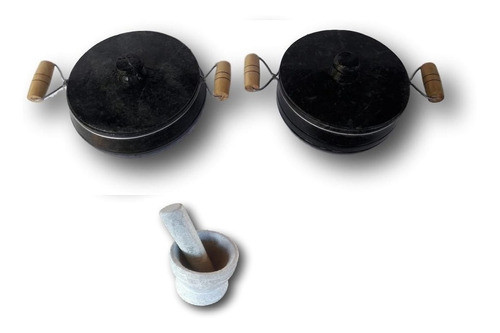 Kit De 2 Panelas De Pedra E 1 Pilão 1