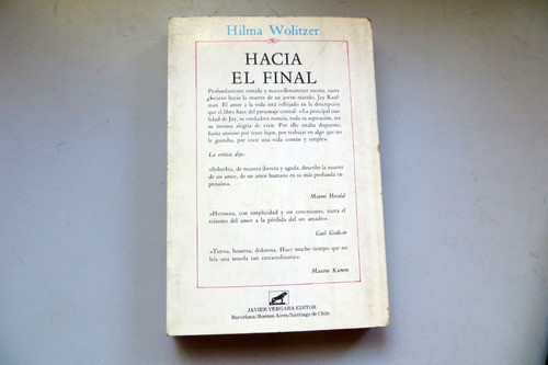 Hacia El Final Hilma Wolitzer Javier Vergara Editor 1978 1
