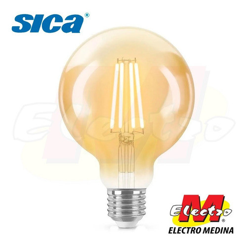 Vintage Globo Filamento Leds 4w Sica Lampara Electro Medina 0
