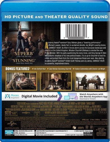 Blu-ray + Dvd Darkest Hour / Las Horas Mas Oscuras 1