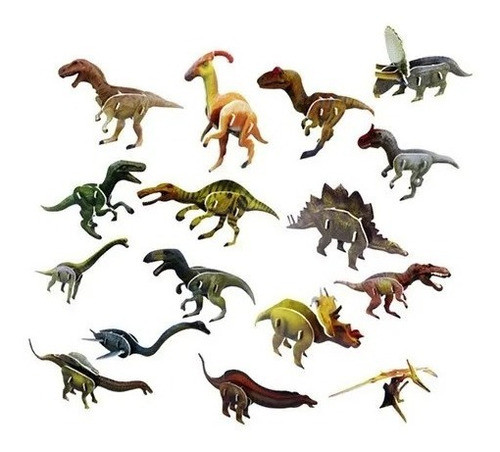 20 Rompecabezas 3d De Dinosaurios Juguete Piñata Souvenir 0