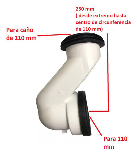Codo Evacuacion 250mm Para Inodoro Roca Gap Hall Repuesto 1