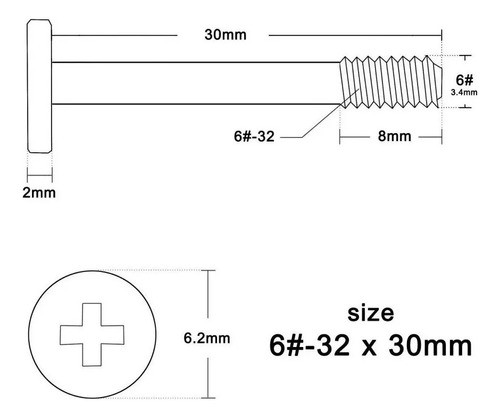 Kit 8 Parafuso Cooler Fan Longo 32mm Parafuso Comprido Fan 1