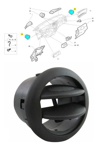 Difusor Saída Ar Painel Iveco Daily 45s17 2013 5801258684 1