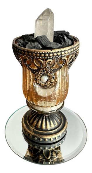 Taça Proteção Turmalina Negra Ponta Cristal Sal Grosso 13cm 0 Taça Proteção Turmalina Negra Ponta Cristal Sal Grosso 13cm 0