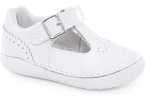 ~? Stride Rite Baby Girls Sm Lucianne Mary Jane Flat, White 0