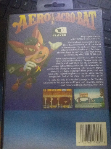 Videojuego Para Sega Genesis Aero Acro Bat 1