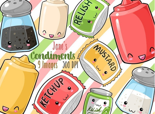 Cliparts Imagenes Png Condimentos De Colores Pasteles Jk18 0