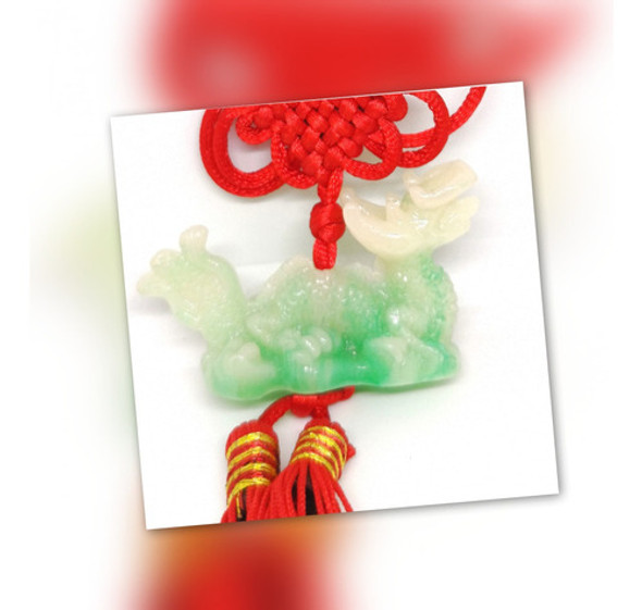 Colgante Dragón Feng Shui Resina Verde Decoración Oriental 1 Colgante Dragón Feng Shui Resina Verde Decoración Oriental 1