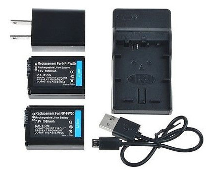 Genérico 2 X 1080mah Np-fw50 Batería Cargador Combo Sony  A 1