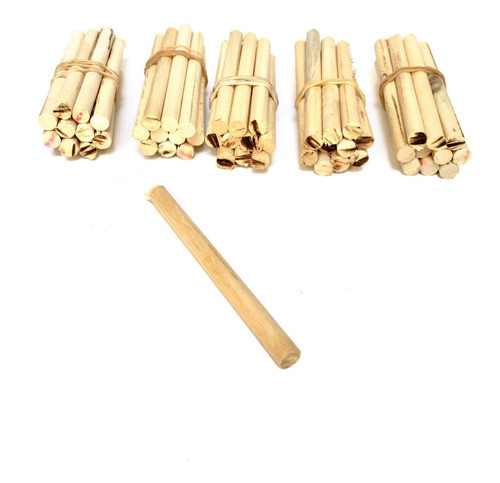 Varilla Tarugo Madera Lisa Redondo 8 Mm X 9cm Recorte X50 Un 0