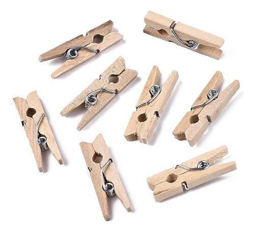 Palillitos Mini Clip Madera 30x9mms1000 Unidades Natural 0