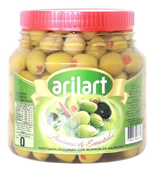Aceitunas Verdes Rellenas Con Morrón X 1kg Arilart 0