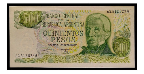 Argentina Billete 500 Pesos Ley 1975 A Sc Bot 2419 1
