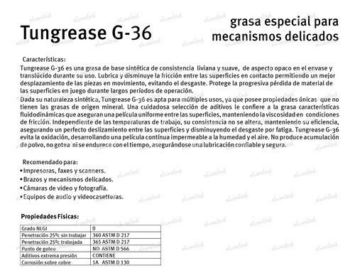 Tungrase G36 Grasa Para Mecanismos Delicados (jeringa 5cm3) 1