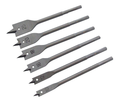 Mechas Pala Paleta Para Madera X 6 Unid 10 12 16 18 20 25 Mm 0
