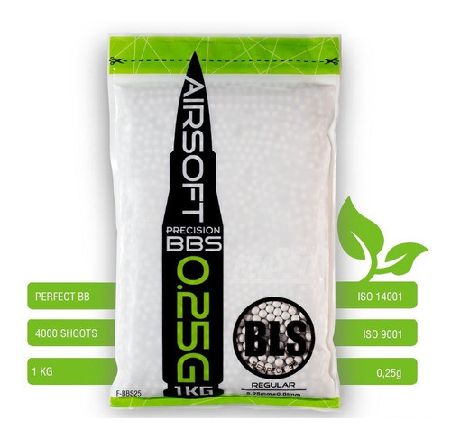 Bbs Municao Para Airsoft F-bbs25 C/4000 1kg Feasso Bls 1