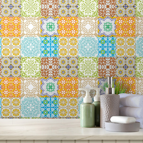 Papel De Parede Auto Adesivo Azulejos Lavável 3m Pn10600 1